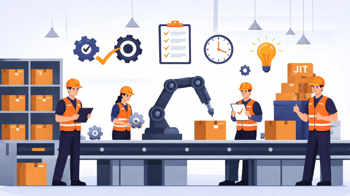 Processo de produção eficiente em fábrica utilizando conceitos de Lean Manufacturing para reduzir desperdícios