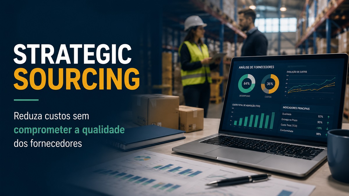 Profissionais analisando indicadores de compras e desempenho de fornecedores durante um processo de Strategic Sourcing para reduzir custos sem comprometer a qualidade.